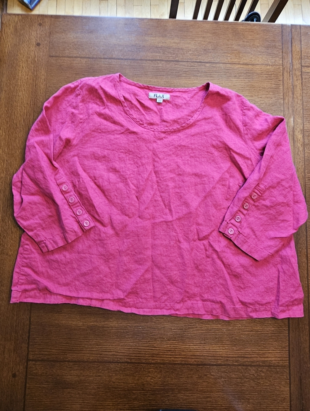 Flax Linen 3/4 Sleeve Top 2G US 22